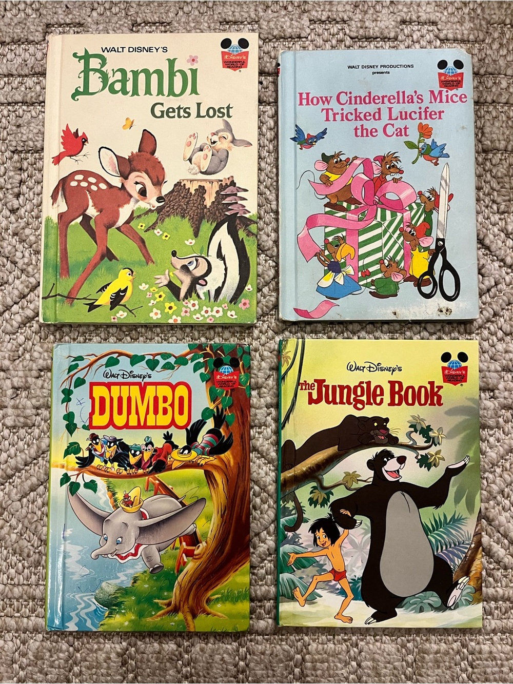 Vintage Walt Disney Book Lot of 4 Hardcovers